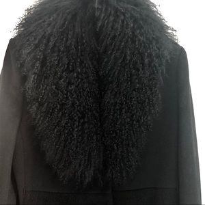 Black wool and cashmere coat